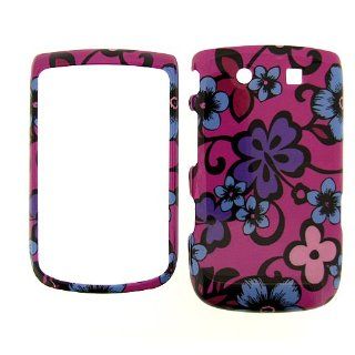 AT&T BLACKBERRY TORCH 9800 HAWAIIAN FLOWERS ON PINK HARD PROTECTOR COVER CASE/SNAP ON PERFECT FIT: Cell Phones & Accessories