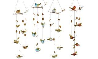 Gift Craft 29.5 Inch Polystone and Metal Bird on a Branch Design Wind Chimes, Large : Wind Gongs : Patio, Lawn & Garden