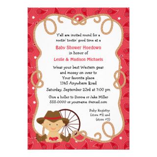 Hoedown Couples Baby Shower Invitation