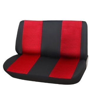 ADECO 12AD159 Car Vehicle Bench Seat Cover   Universal Fit, Black and Red Color, Interior Decoration   Automotive Universal Fit Seat Covers