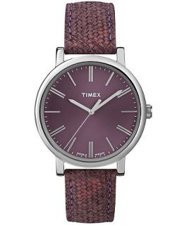 Timex Watch, Womens Premium Originals Classic Burgundy Woven Leather Strap 38mm T2P172AB   Watches   Jewelry & Watches