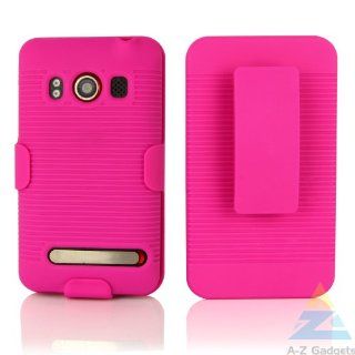 A Z Gadgets Hot Pink Holster Combo Case for Sprint HTC EVO 4G Hot Pink shell case and a holster belt clip: Cell Phones & Accessories