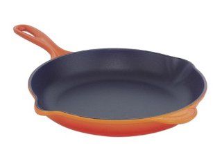 Le Creuset Enameled Cast Iron 11 3/4 Inch Skillet with Iron Handle, Flame: La Creuset Skillet: Kitchen & Dining