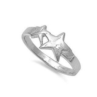 Mother and Daughter Stars Ring Sterling Silver 925: Jewelry