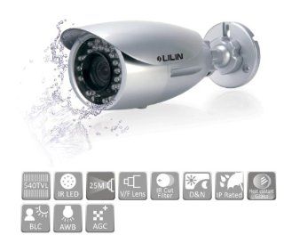 LILIN CMR154X3.6N Water/Dust Proof 540 TV Lines Day and Night Vari Focal 3.3 12mm Infrared Camera AC 24; 25m (82 Feet) Radiant Distance : Bullet Cameras : Camera & Photo