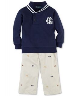 Ralph Lauren Baby Set, Baby Boys 2 Piece Fleece Sweater and Pants   Kids