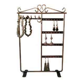 Copper earrings necklace jewelry display stand showcase: Home & Kitchen
