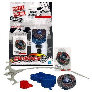 Hasbro Year 2012 Beyblade Metal Fury Performance Battle Tops   Left Spin Top Attack LW105LF B 148 L DRAGO DESTRUCTOR with Face Bolt, Destructor Energy Ring, L Drago III Fusion Wheel, LW105 Spin Track, LF Performance Tip and Ripcord Launcher Plus Online Cod