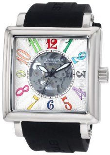 Stuhrling Original Men's 149G.33162 Leisure Manchester Ozzie Sport Automatic Skeleton Silver Dial Watch Set: Watches