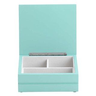 Small Wonder Alice Girls Jewelry Boxes in Teal/Pearl White   Jewelry Armoire
