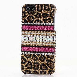 Genesong Luxury Crystal Bling Diamond Sparkle 3d Leopard Design Case Cover for Iphone 5 5s: Cell Phones & Accessories