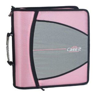 Case it Large Capacity Light Pink Zipper Binder (D 145) : Students Themed Binders : Office Products