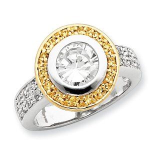 Sterling Silver Vermeil CZ Ring Jewelry