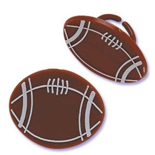 Dress My Cupcake DMC41F 85SET Foot Ball Ring Decorative Cake Topper, Sports/Super Bowl, Brown, Case of 144: Kitchen & Dining