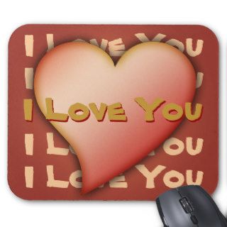 Mousemat, I Love You, Heart, Customize Text/Image Mousepad