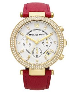 Michael Kors Womens Chronograph Parker Pink Leather Strap Watch 39mm MK2297   Watches   Jewelry & Watches