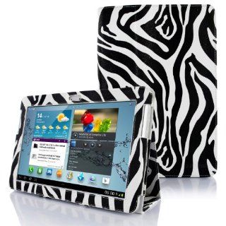 SupCase Slim Fit Folio Leather Tablet Case Cover for 10.1 Inch Samsung Galaxy Tab 2, Zebra Black: Computers & Accessories