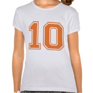 VARSITY Orange and White #10 BIRTHDAY Tee