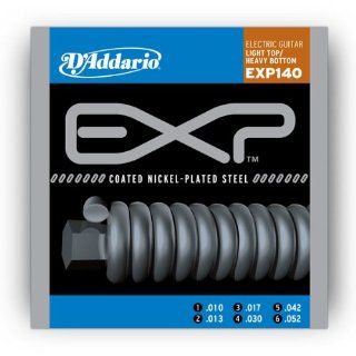 D'Addario EXP140 Coated Electric Guitar Strings, Light Top/Heavy Bottom, 10 52: Musical Instruments