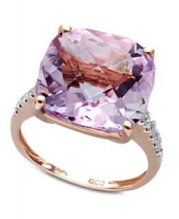 Pink Amethyst (1 1/3 ct. t.w.) and Diamond (1/5 ct. t.w.) Ring in 10k Rose Gold   Rings   Jewelry & Watches