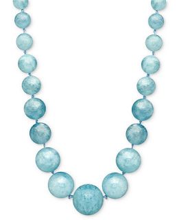 14k Gold Necklace, Aquamarine Graduated Bead (400 ct. t.w.)   Necklaces   Jewelry & Watches