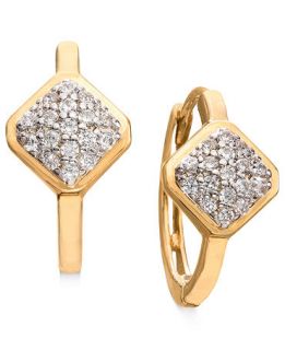 YellOra Diamond Earrings, YellOra Diamond Small Hoop Earrings (1/6 ct. t.w.)   Earrings   Jewelry & Watches