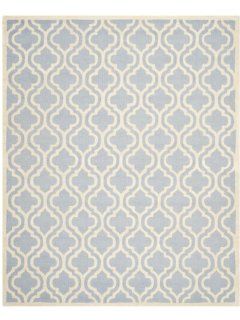 Safavieh Cambridge Collection CAM132A Handmade Wool Area Rug, 8 by 10 Feet, Light Blue and Ivory  