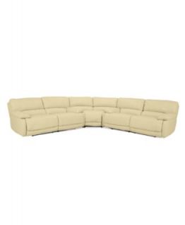 Nina Leather Reclining Sectional Sofa, 3 Piece Power Recliner (Sofa, Wedge and Loveseat) 139W X 121D X 40H   Furniture