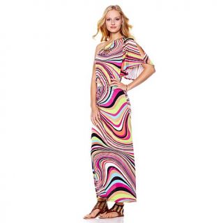 Nikki Poulos "Orly" One Shoulder Maxi Dress with Belt
