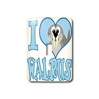 3dRose LLC lsp_102158_1 I Heart Love Walrus Cartoon Single Toggle Switch   Switch Plates  