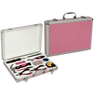 128 piece Pink Hardware Tool Set for Women in a Pink Aluminum Tool Box Briefcase (13"x15"x3")   Multitools  