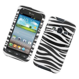 Eagle Cell PISAMI547G128 Stylish Hard Snap On Protective Case for Samsung Galaxy Rugby Pro i547   Retail Packaging   Zebra Black/White Cell Phones & Accessories