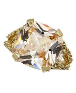 City by City Ring, Gold Tone Champagne Square Cubic Zirconia Ring (22 ct. t.w.)   Fashion Jewelry   Jewelry & Watches