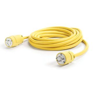 Woodhead 2848A123 Super Safeway Cordset, Industrial Duty, Locking Blade, 2 Poles, 3 Wires, NEMA L6 30 Configuration, 12 Gauge SOOW Cord, Rubber, Yellow, 30A Current, 250V Voltage, 25ft Cord Length: Electric Plugs: Industrial & Scientific