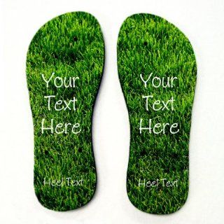 Grass Personalized Flip Flops : Sports Fan Sandals : Sports & Outdoors