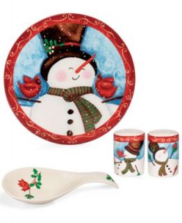Martha Stewart Collection Holiday Vintage Paper Figural Santa Cookie Plate   Serveware   Dining & Entertaining