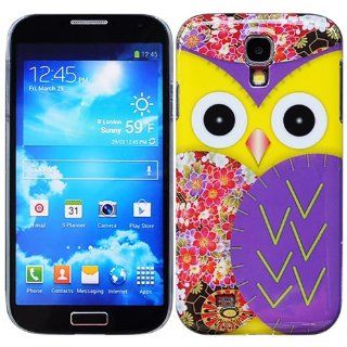 Bfun Purple Cartoon Bird Owl Flower Hard Cover Case for Samsung Galaxy S4 i9500 Cell Phones & Accessories