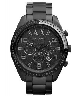 AX Armani Exchange Watch, Mens Chronograph Black Ion Plated Stainless Steel Bracelet 47mm AX1255   Watches   Jewelry & Watches