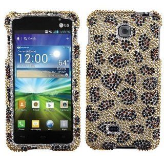 Asmyna LGP870HPCDM113NP Luxurious Dazzling Diamante Case for LG Escape P870   1 Pack   Retail Packaging   Leopard Skin: Cell Phones & Accessories