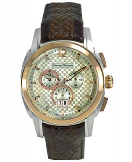 Tommy Bahama Watch, Mens Swiss Chronograph Dark Brown Textured Leather Strap 44mm TB1156   Watches   Jewelry & Watches