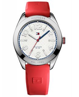 Tommy Hilfiger Watch, Womens Red Silicone Strap 40mm 1781258   Watches   Jewelry & Watches