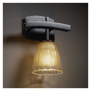 Justice Design GLA 8591 16 AMBR NCKL Archway One Light Wall Sconce, Glass Options: AMBR: Amber Glass Shade, Choose Finish: Black Nickel Finish, Choose Lamping Option: Standard Lamping    