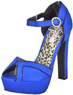 Qupid Drama 108 Cobalt Blue Women Platform Sandals, 6 M US: Shoes