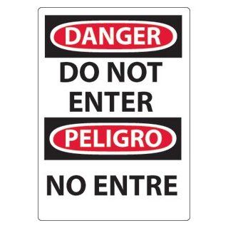 National Marker ESD104RB Danger Do Not Enter Bilingual Sign, Plastic Industrial Warning Signs