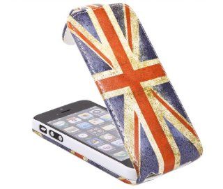 iTALKonline Apple iPhone 5 (2012) iPhone 5S (2013) RUSTY RED WHITE BLUE UK UNION JACK Easy Clip On Vertical Flip Wallet Pouch Case Cover with Holder: Cell Phones & Accessories