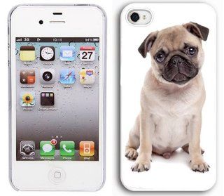 Apple iPhone 5 5S White 5W105 Hard Back Case Cover Color Cute Pug Puppy Dog Cell Phones & Accessories