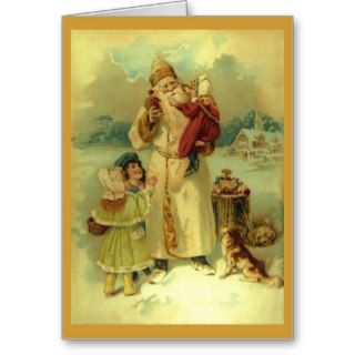 Vintage Santa Claus Victorian Christmas Greetings Card