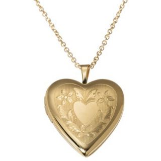 Gold Plate Heart Locket Pendant Necklace    Gold