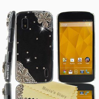 Mavis's Diary New 3D Handmade Bling Crystal Follow Cover Clear Case For LG Nexus 4 E960 with the soft Clean Cloth Cell Phones & Accessories