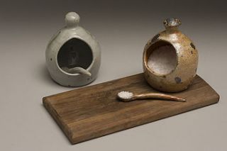 hand thrown salt cellar by parade mews pottery